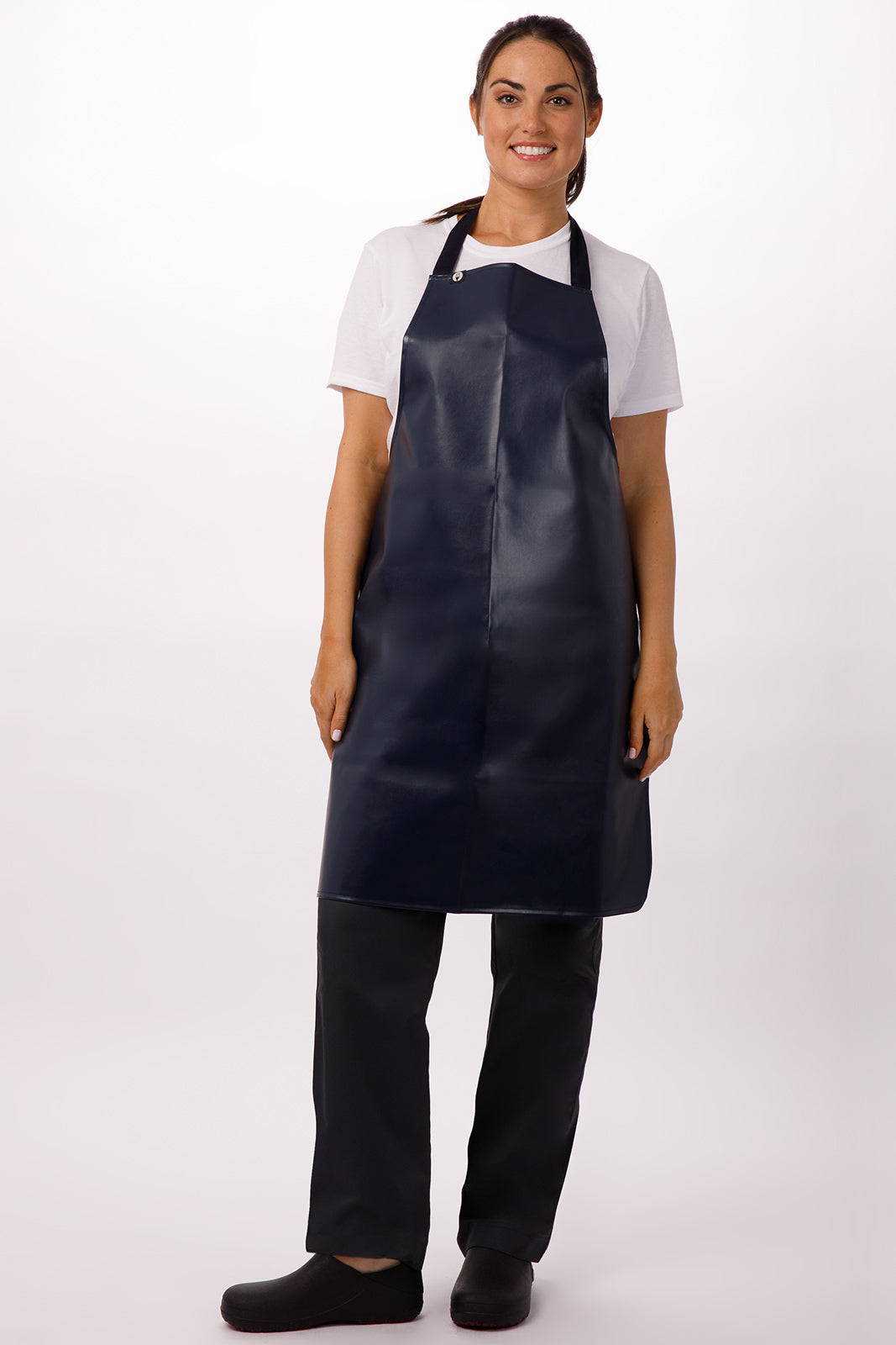 Chef Works Short PVC Bib Apron - Navy