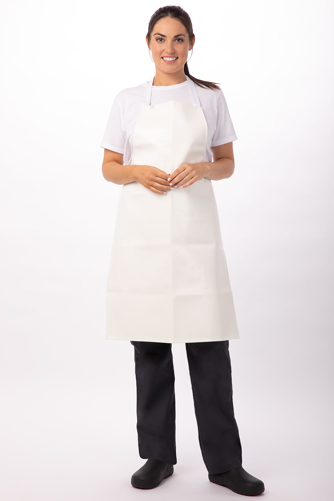 Chef Works Short PVC Bib Apron - White