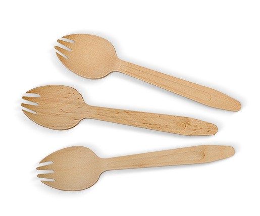 ecoware Coated Wooden Spork (Carton of 2000)