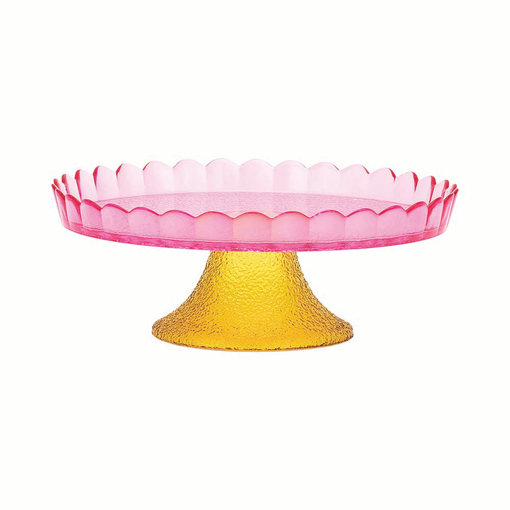 Annabel Trends Cake Stand Pink Scallop