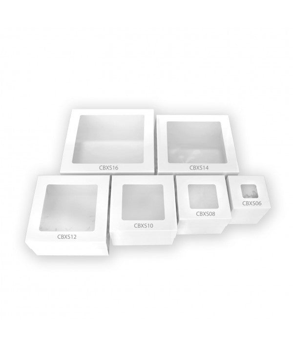 LOYAL 10x10x6in/25x25x15cm Square Cake Box with PVC Window (25 Pack)