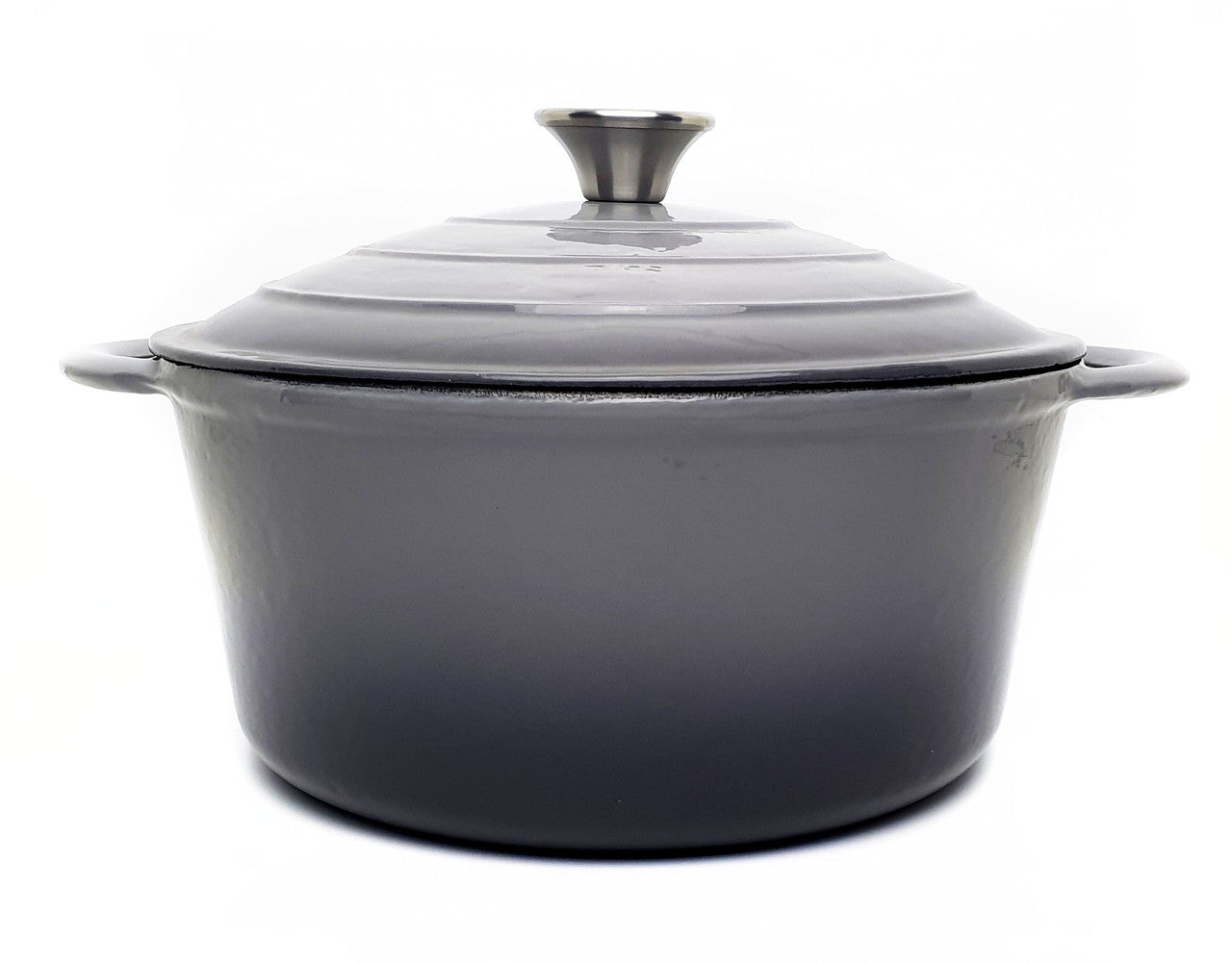 Classica 28cm Enamelled Round Cast Iron Casserole - Grey