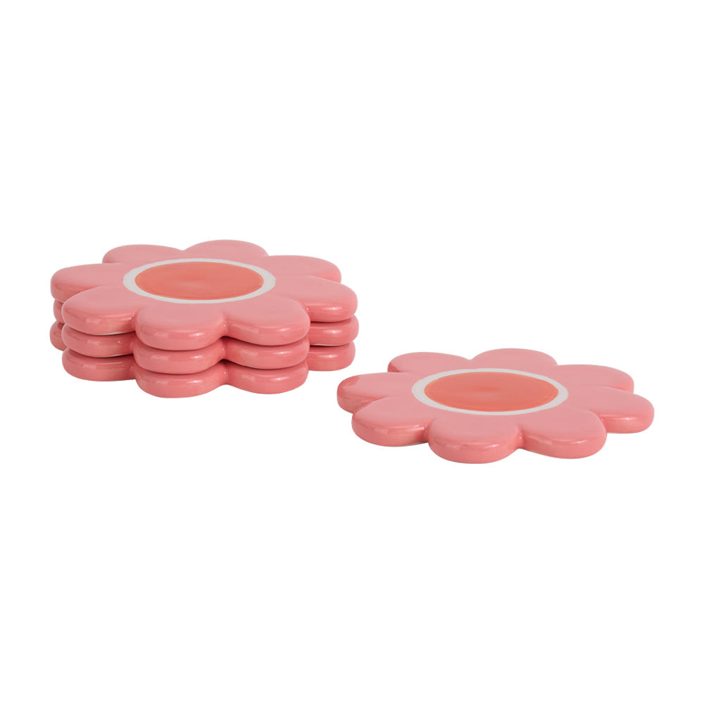 Annabel Trends Ceramic Coaster Set Flower