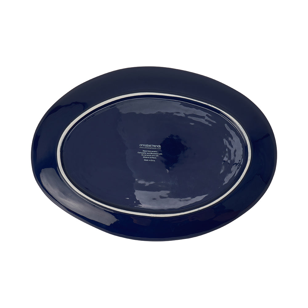 Annabel Trends Ceramic Platter Navy Natives