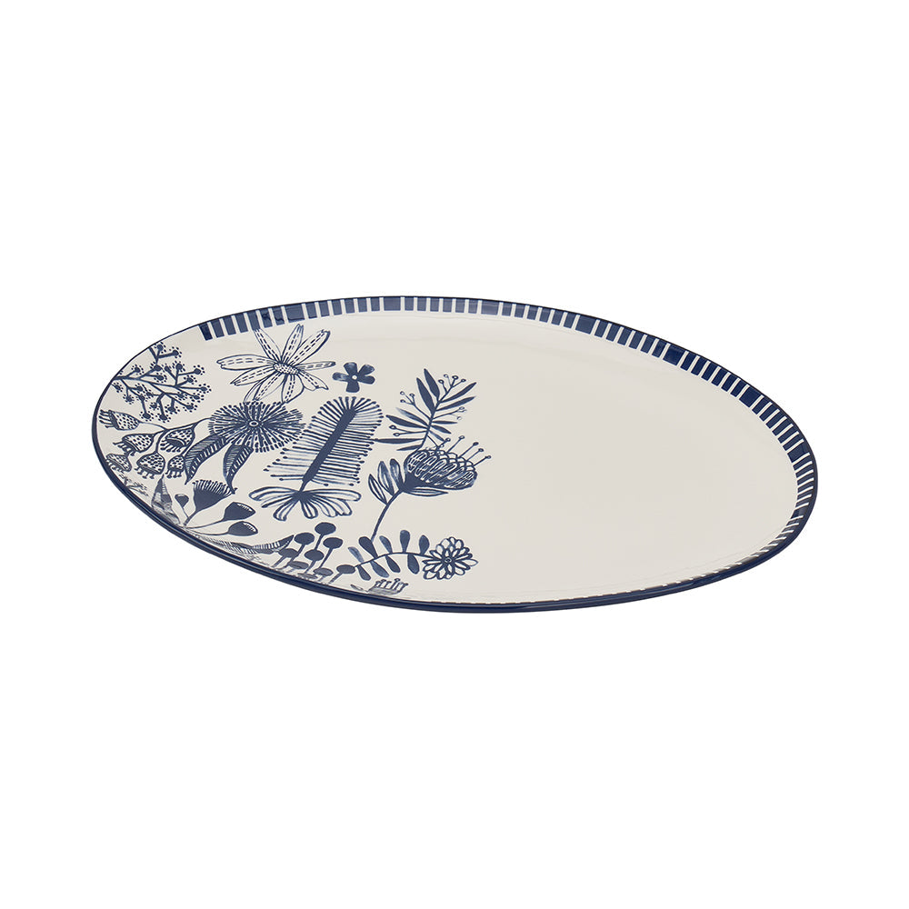 Annabel Trends Ceramic Platter Navy Natives
