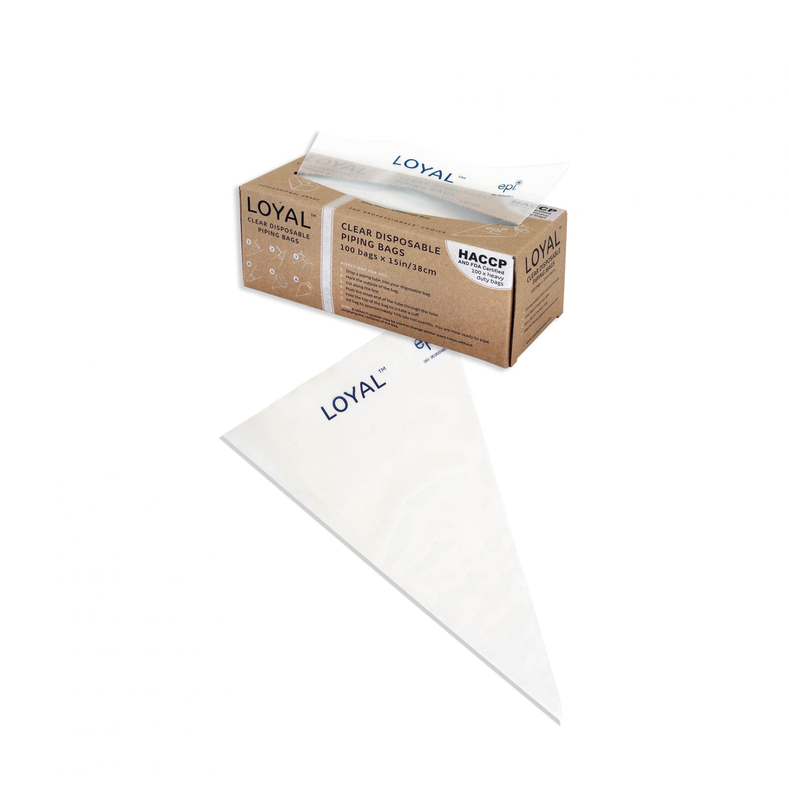 LOYAL Degradable Piping Bag Clear 12 Inch / 30cm