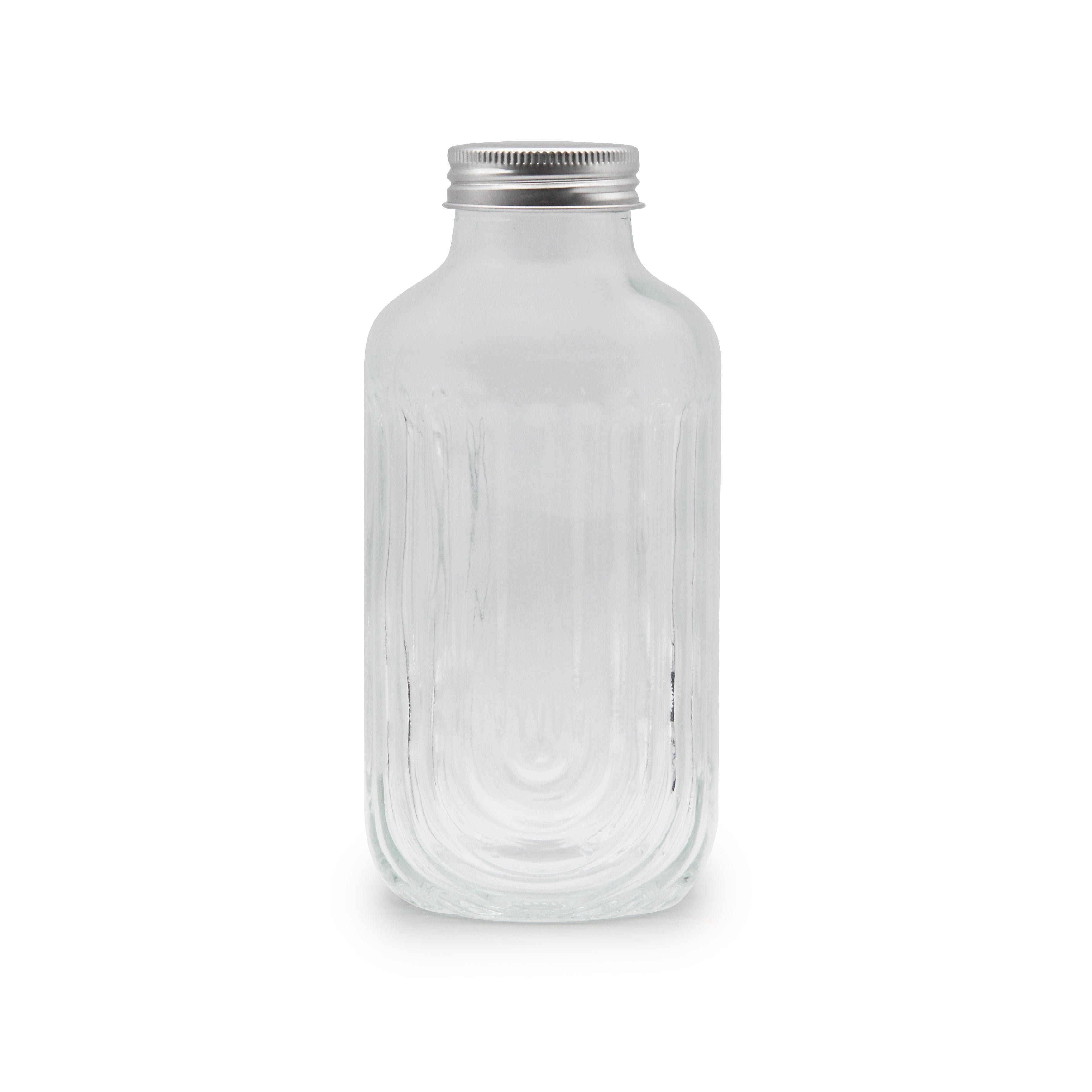 Melii Luxe Fluted Glass Juice Bottles 250ml (Set of 6)