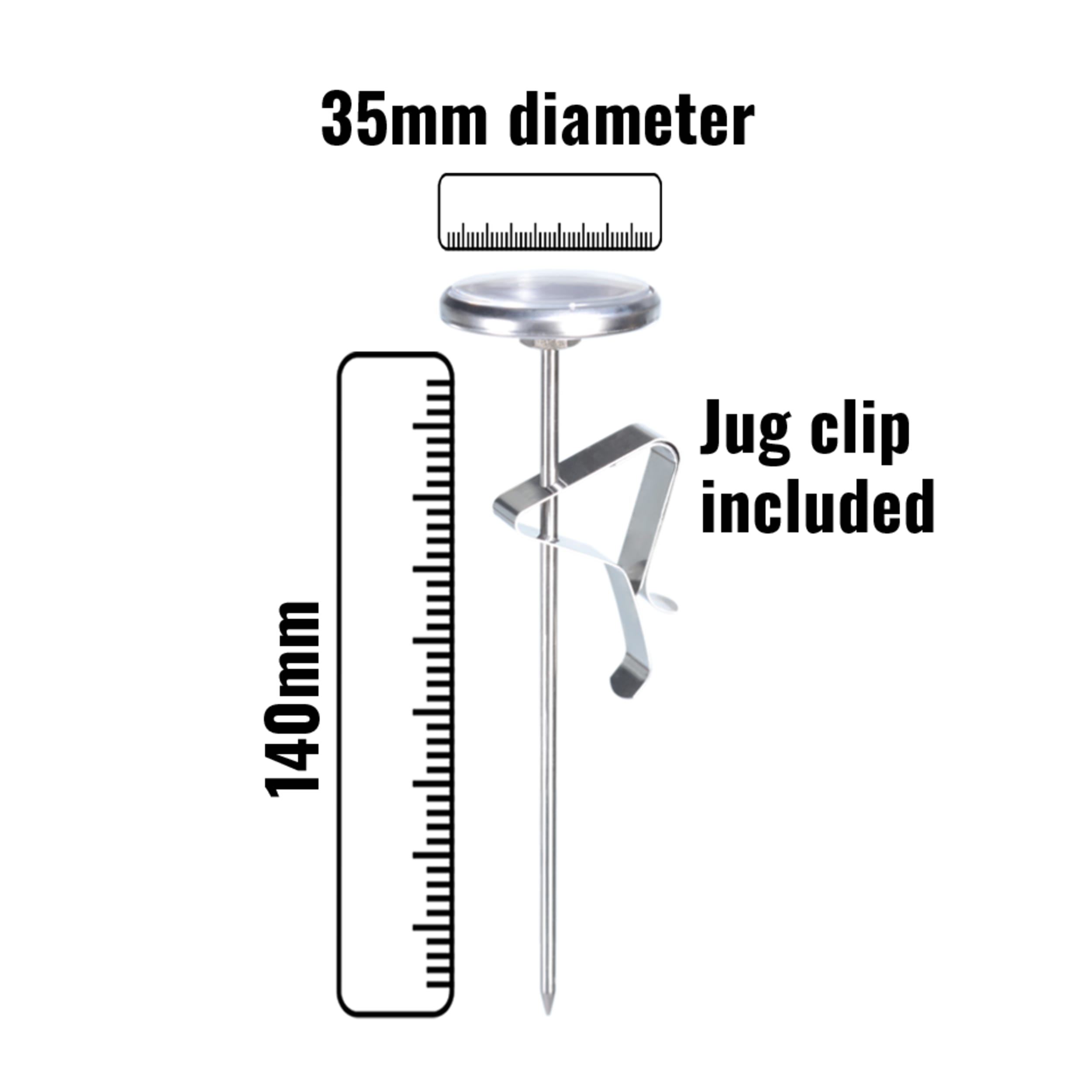 HLP Coffee Short Milk Frothing Thermometer 140mm