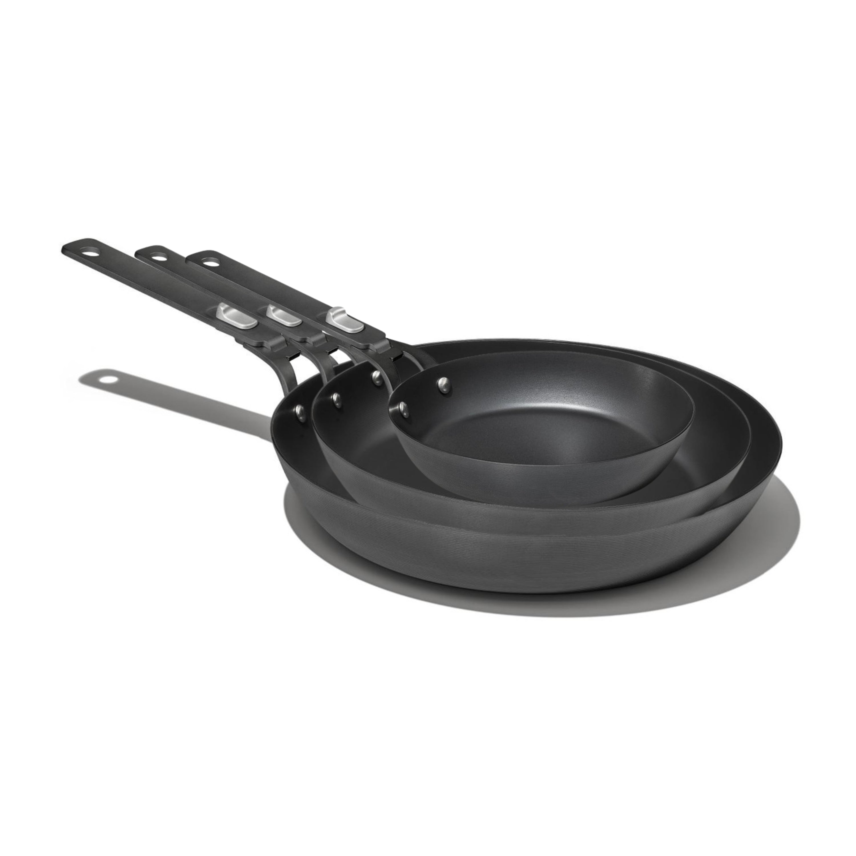 OXO Outdoor Complete Camp Skillet Set – 20cm, 26cm & 30cm Carbon Steel Pans