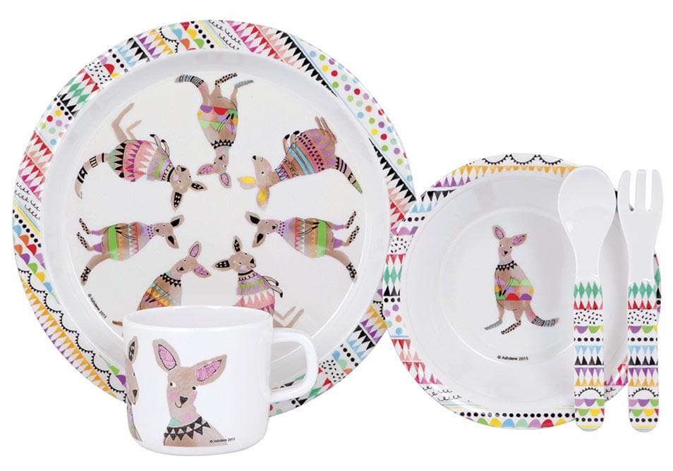 Ashdene Cooee 5 Piece Kangaroo Kids Dinner Set