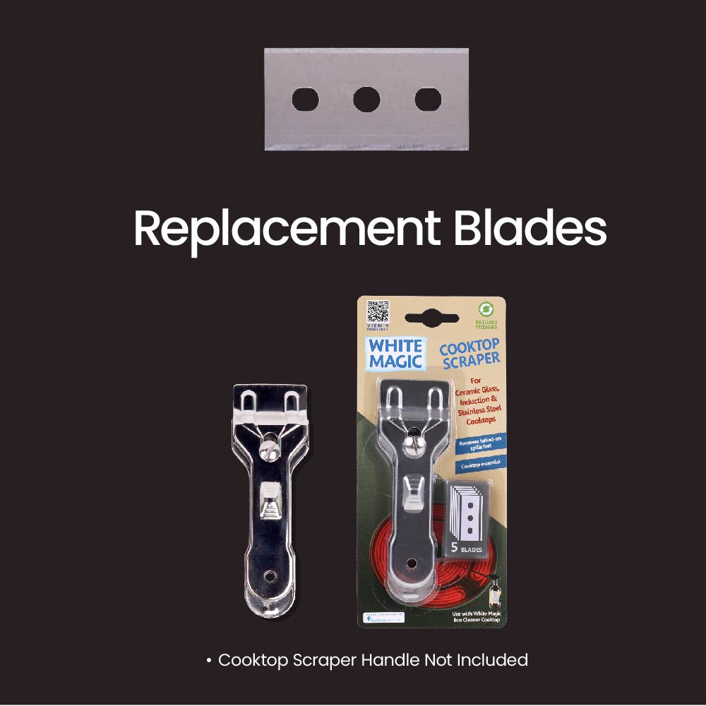 White Magic Cooktop Scraper Refill 5 Pack