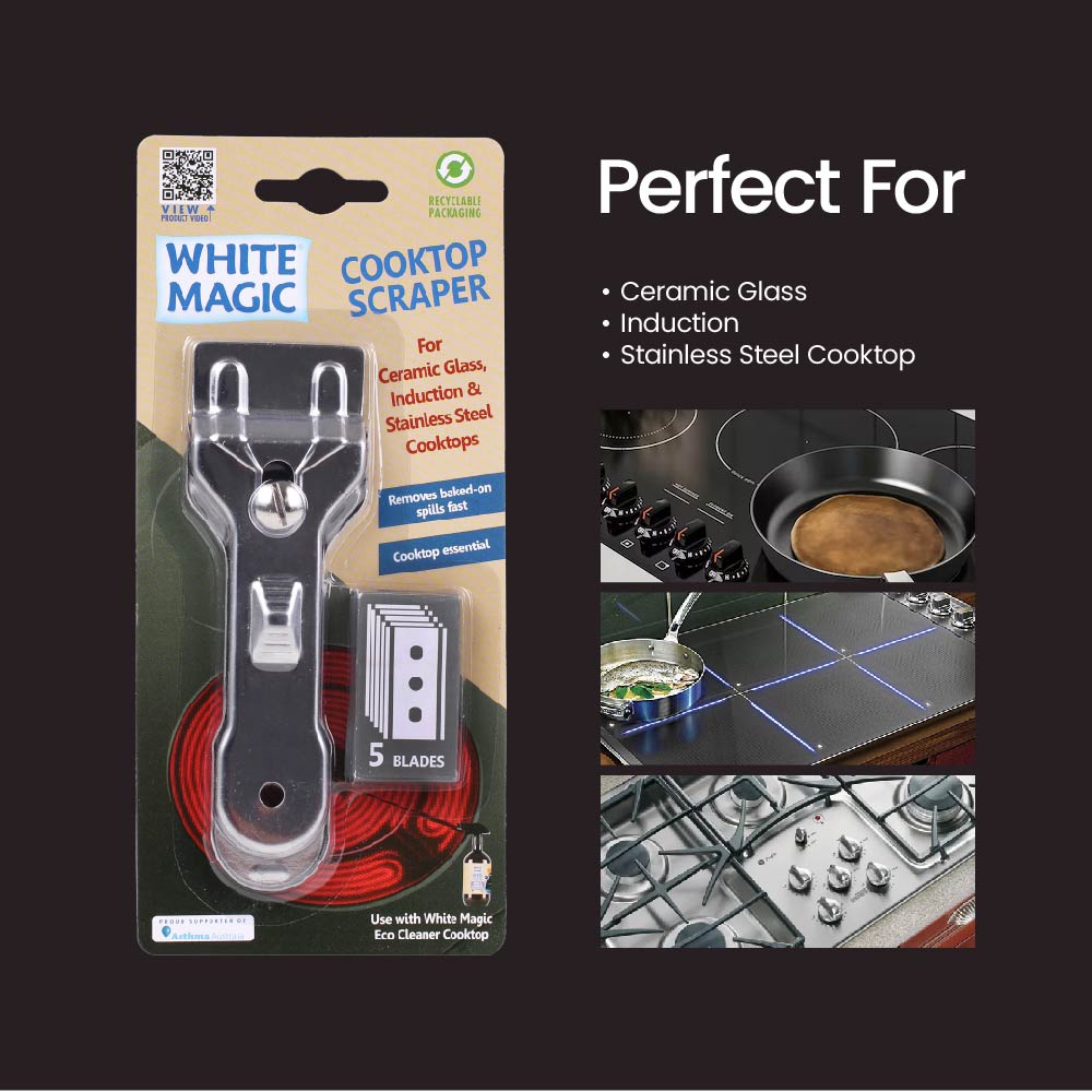 White Magic Cooktop Scraper Refill 5 Pack
