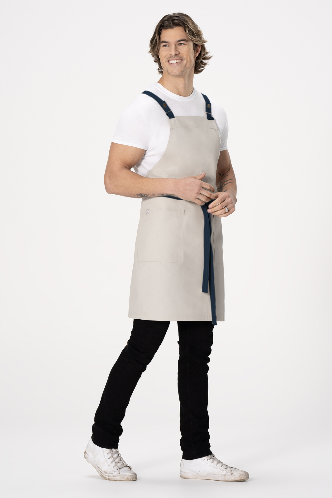 Chef Works Lockharte Cross Back Apron - Ecru
