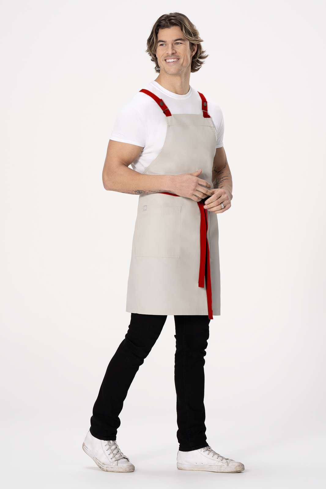 Chef Works Lockharte Cross Back Apron - Ecru