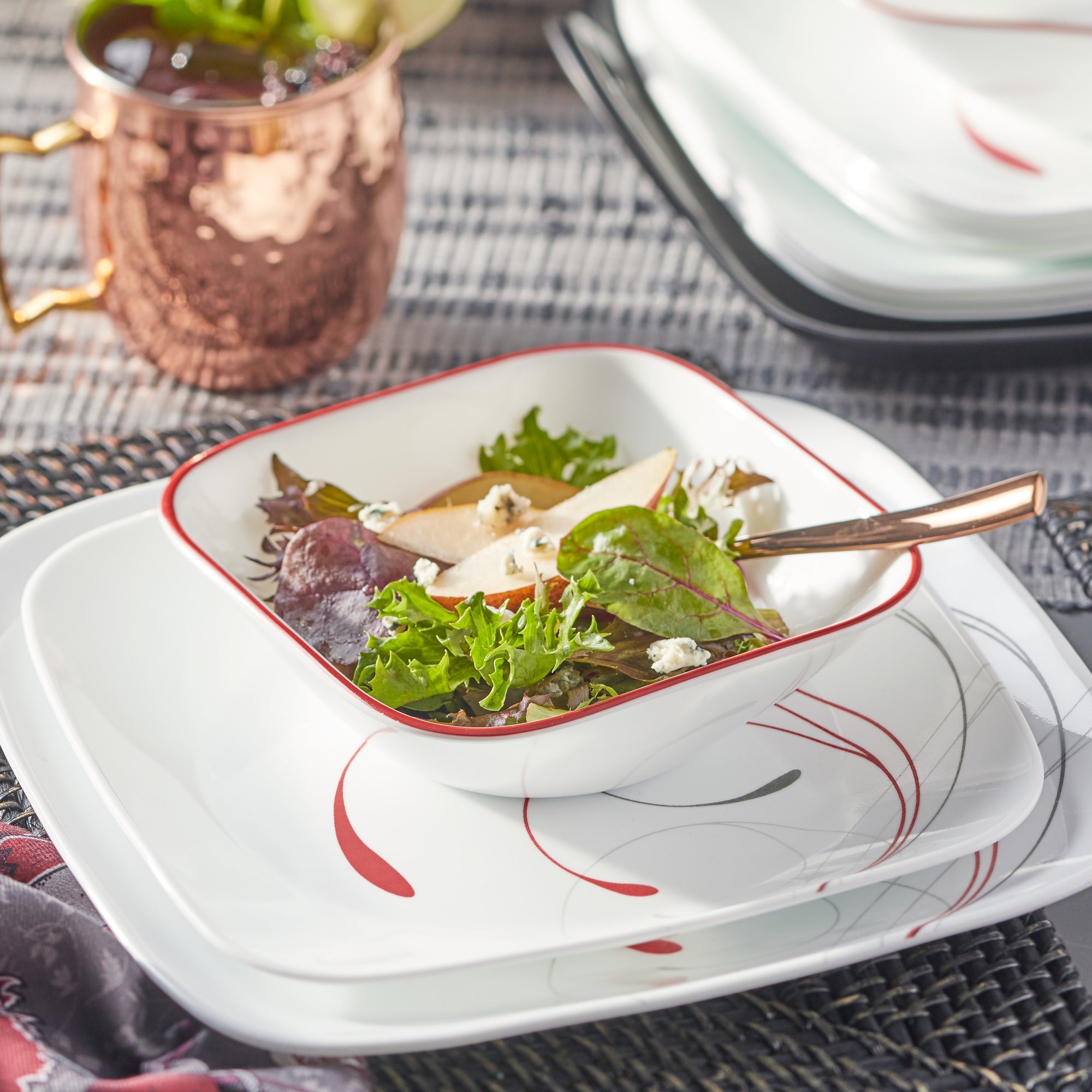 Corelle Splendor 12 Piece Dinner Square Set