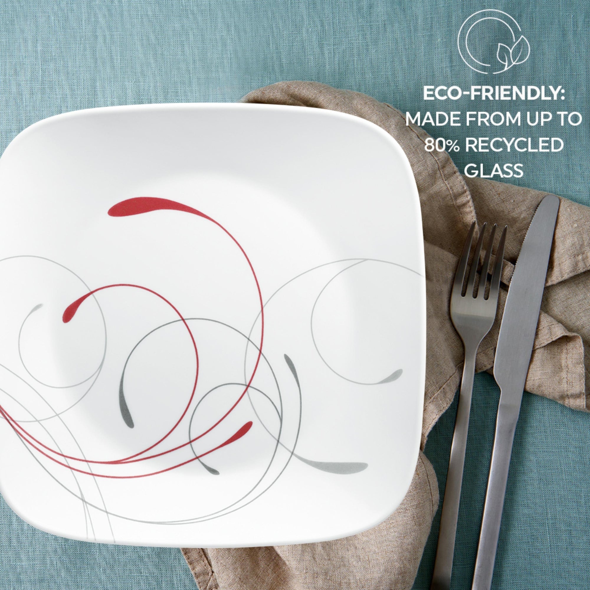 Corelle Splendor 12 Piece Dinner Square Set