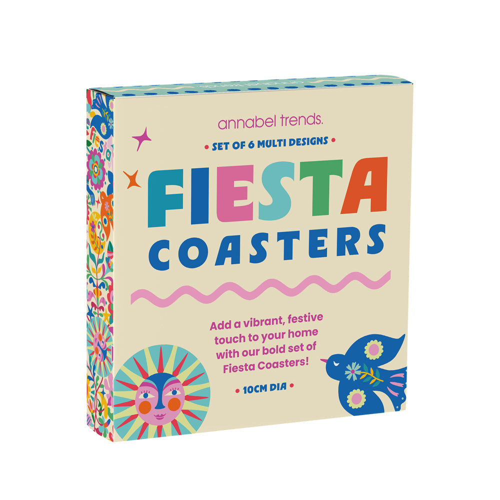 Annabel Trends Cork Backed Coaster Fiesta 6pc
