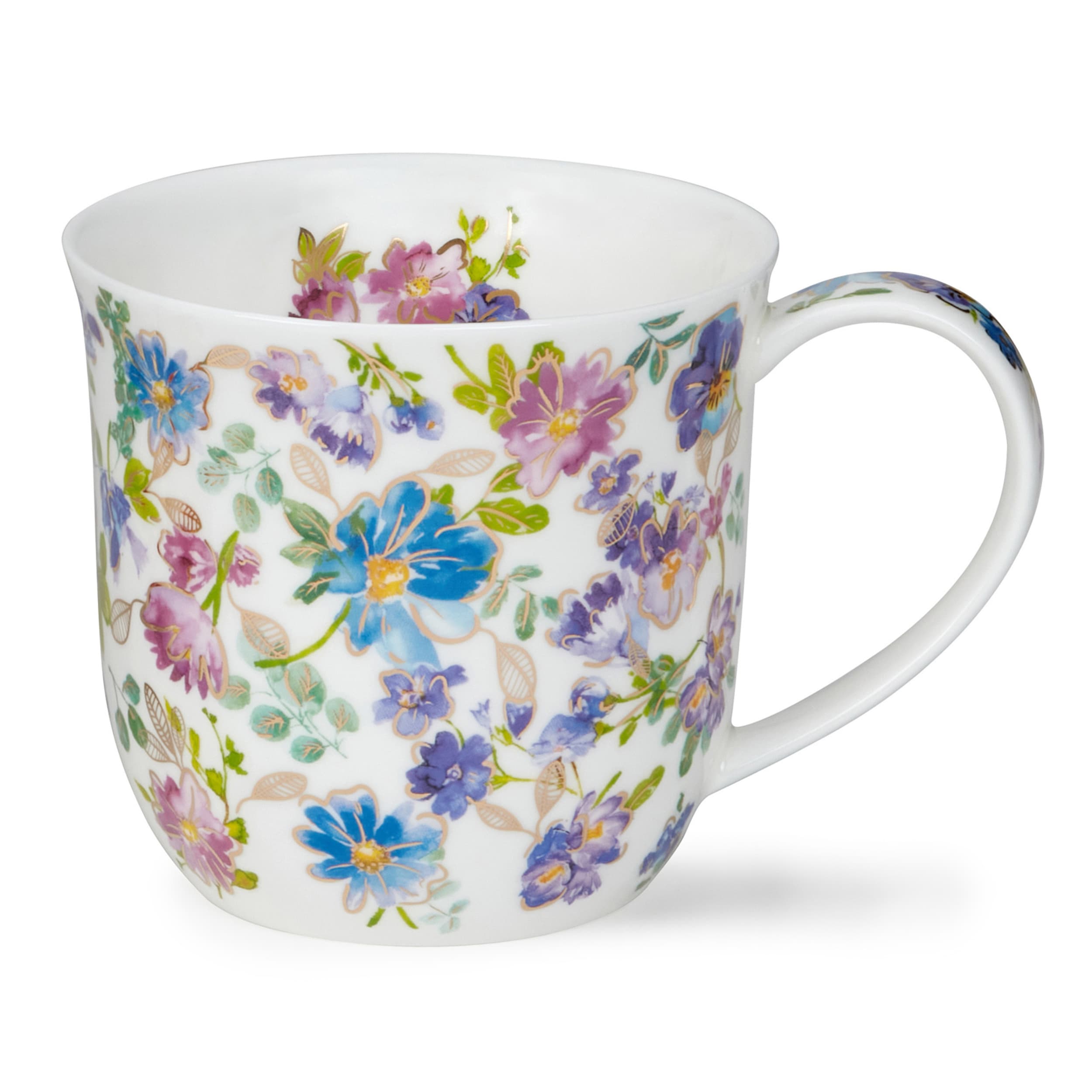 Dunoon Cumbrae Belles Fleurs Blue Mug 450ml
