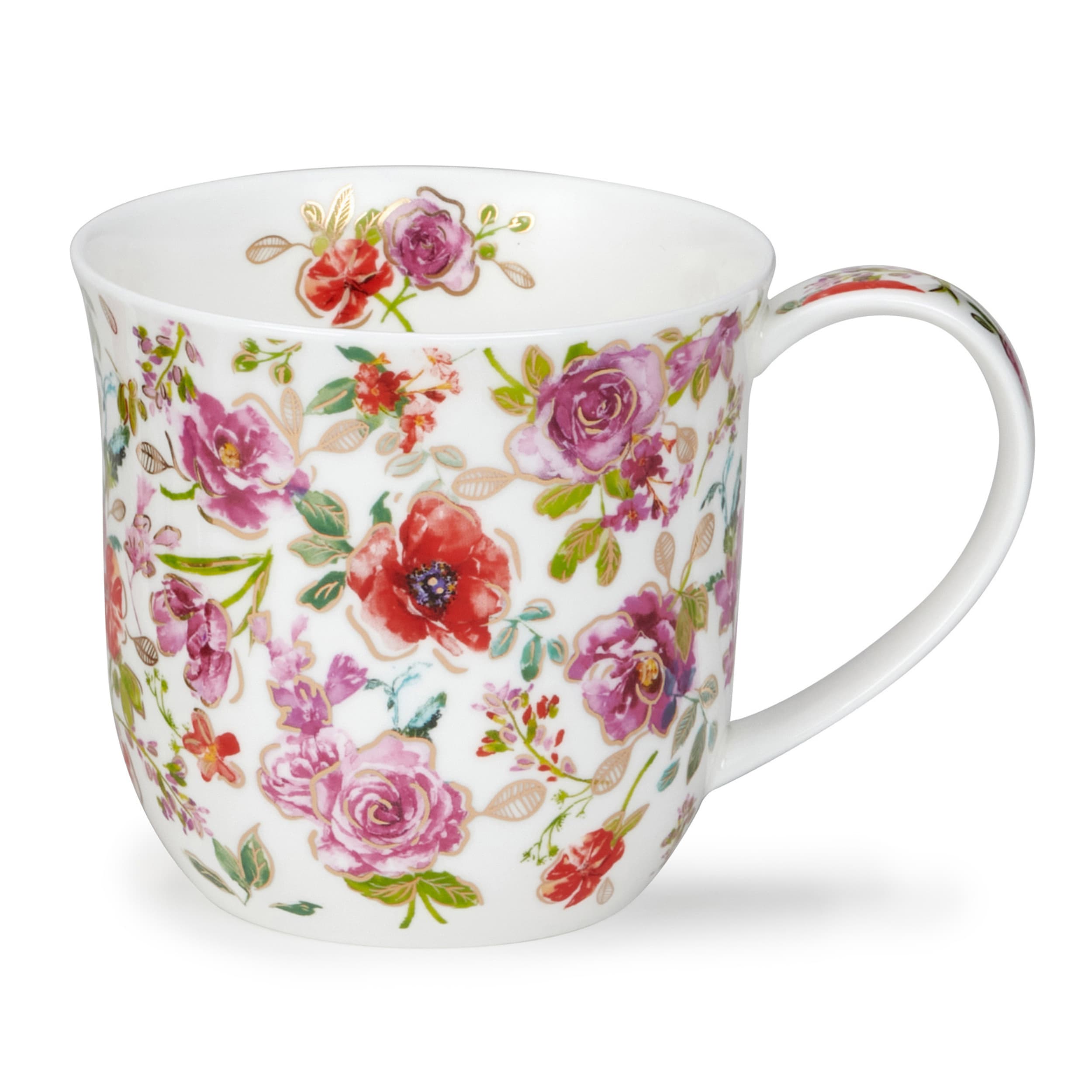 Dunoon Cumbrae Belles Fleurs Red Mug 450ml