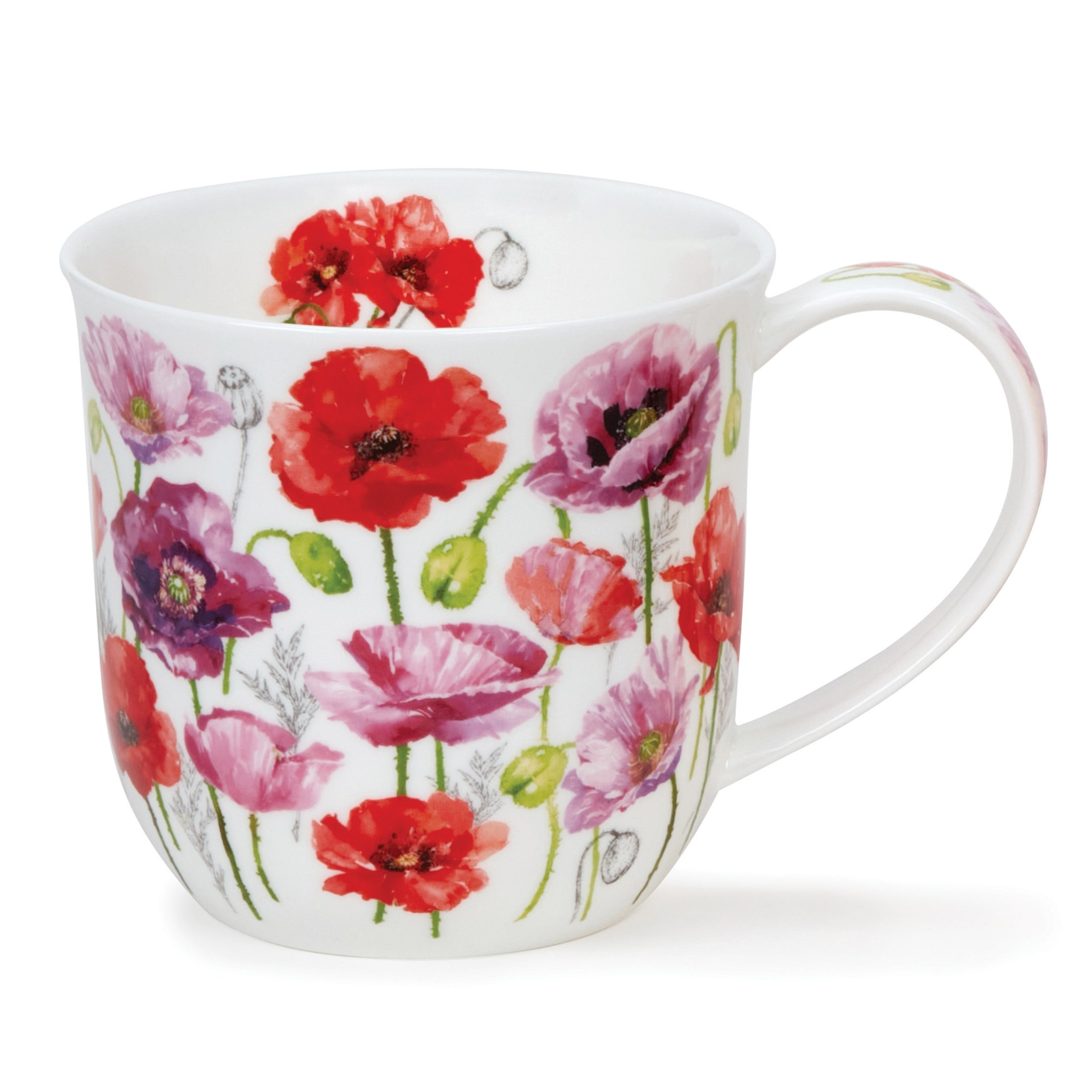 Dunoon Cumbrae Meadow Poppies Pink Mug 450ml
