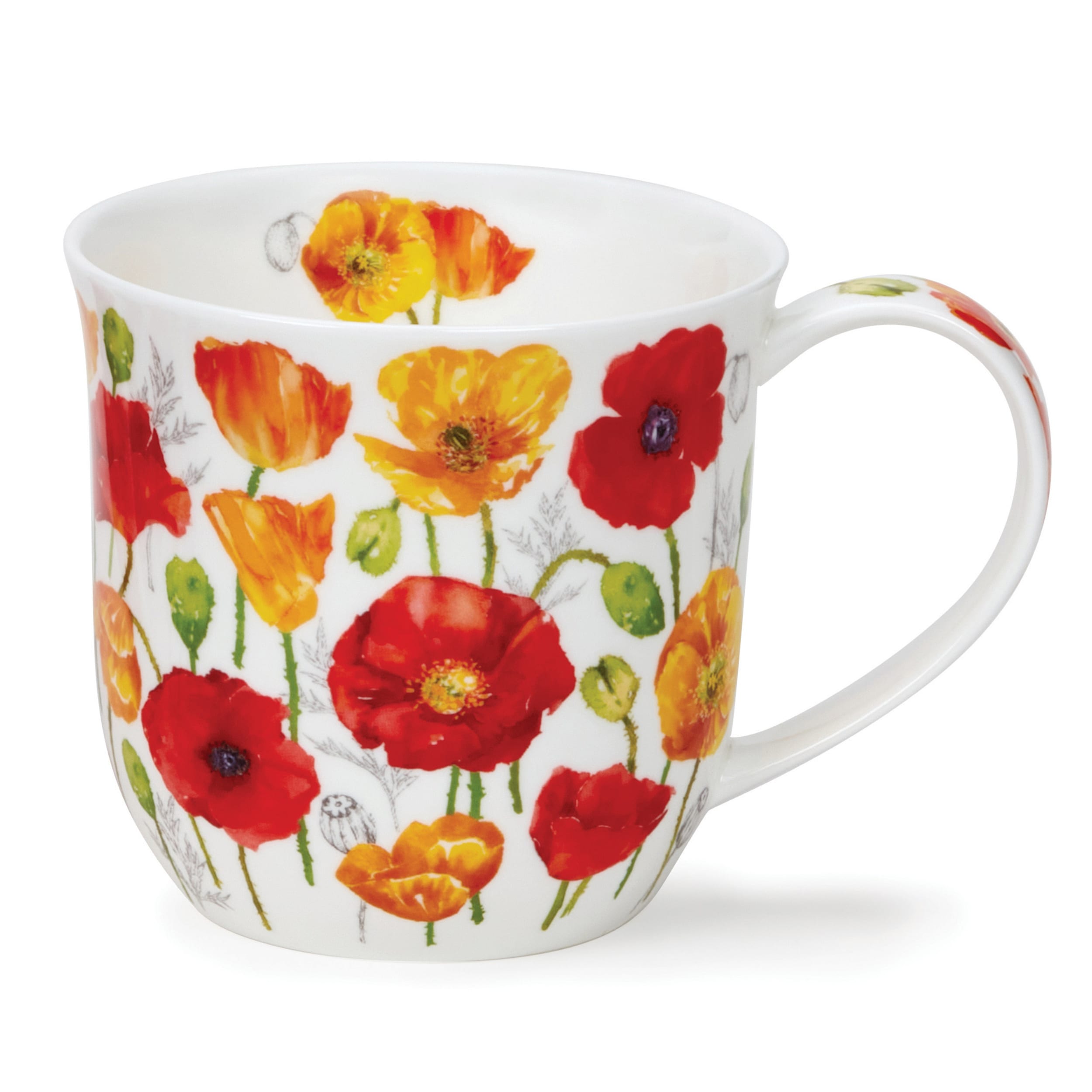 Dunoon Cumbrae Meadow Poppies Yellow Mug 450ml
