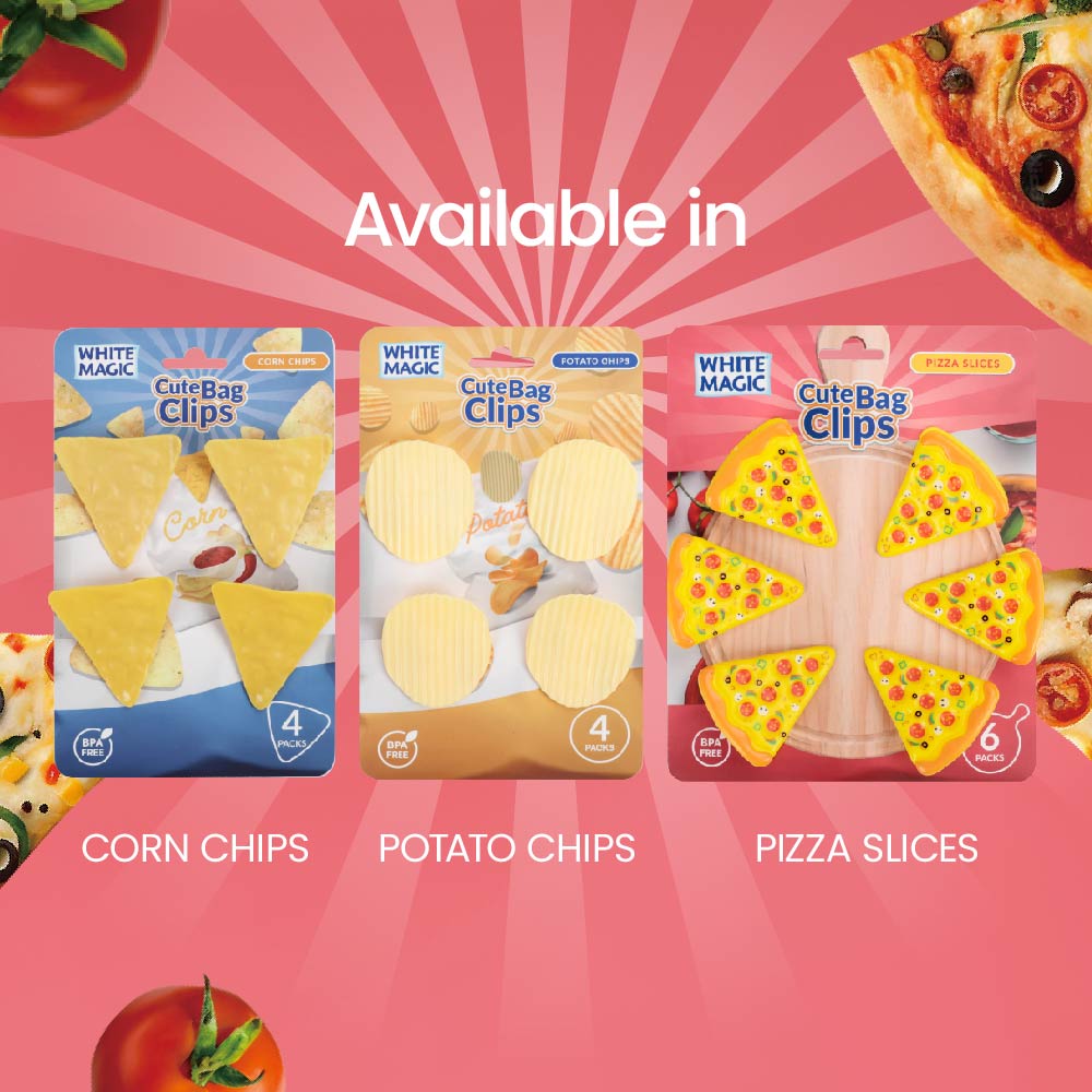 Cute Bag Clips 6 Pack - Pizza Slices