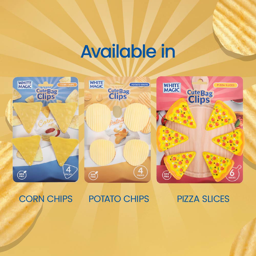 Cute Bag Clips 4 Pack - Potato Chips