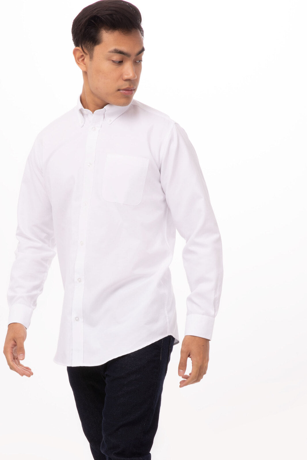 Chef Works Oxford Men's Dress Shirt- White - White