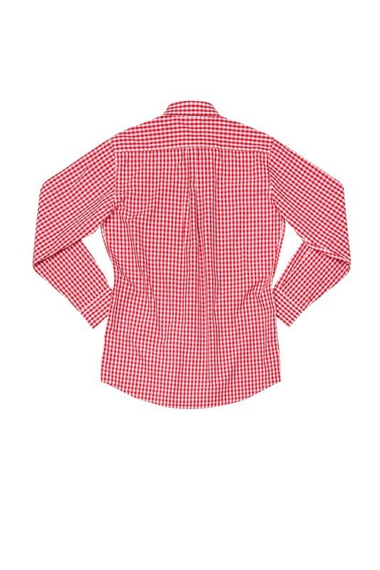Chef Works Gingham Men's Dress Shirt- - Red