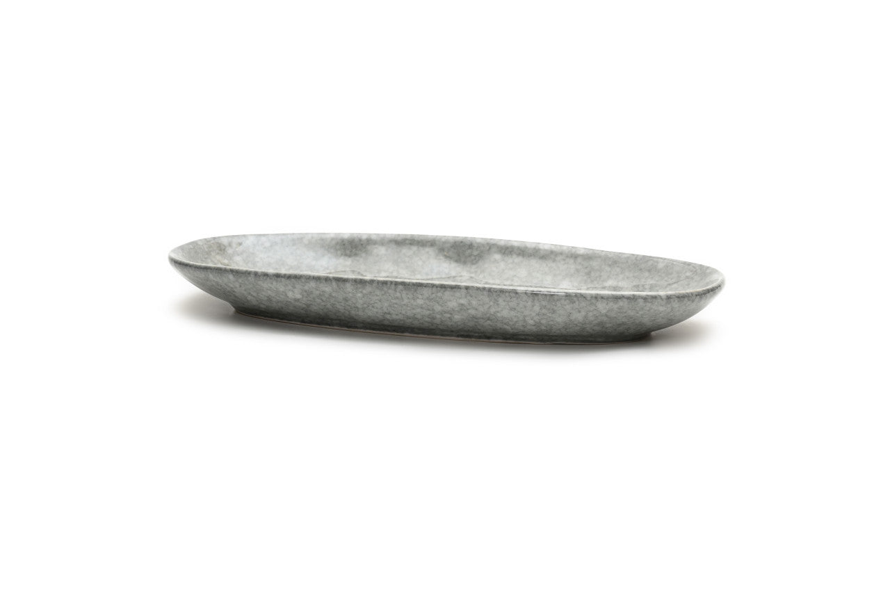 St. Clare Oval Plate 35 x 17cm - Reactive Grey