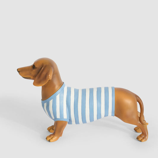 Florabelle Living Jax Dachshund Sculpture Blue Stripe