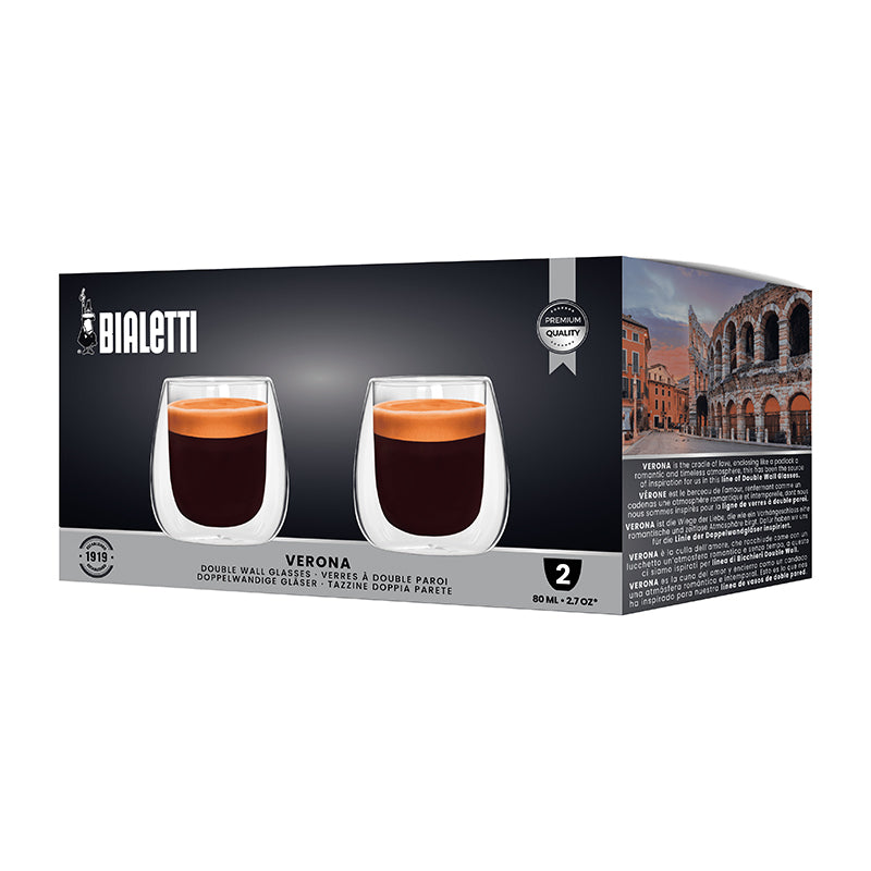 Bialetti Verona 80ml 2-Piece Double Wall Glass Gift Set