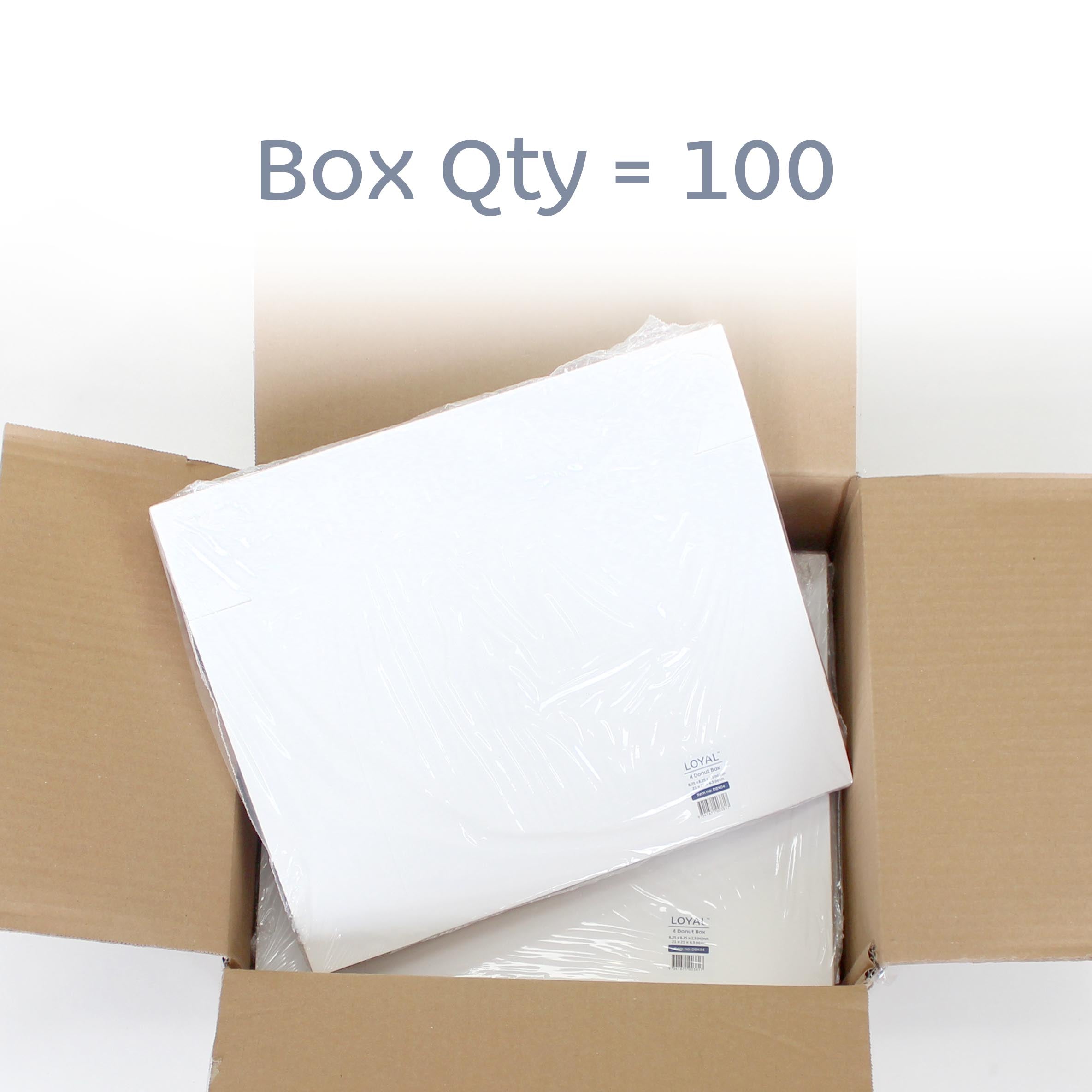 LOYAL Donut Box 4 Cavity 8.25 x 8.25 x 2.5 Inch