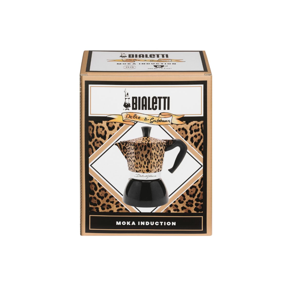 Bialetti Dolce & Gabbana Leopardo Moka Induction 6 Cup (270 ml) Stovetop Coffee Maker