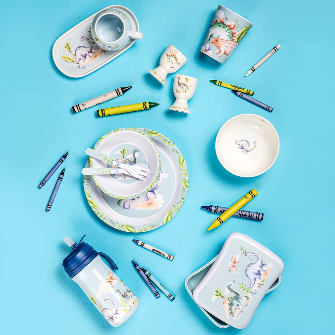 Ashdene Dino Land Ceramic 4 Piece Kids Set