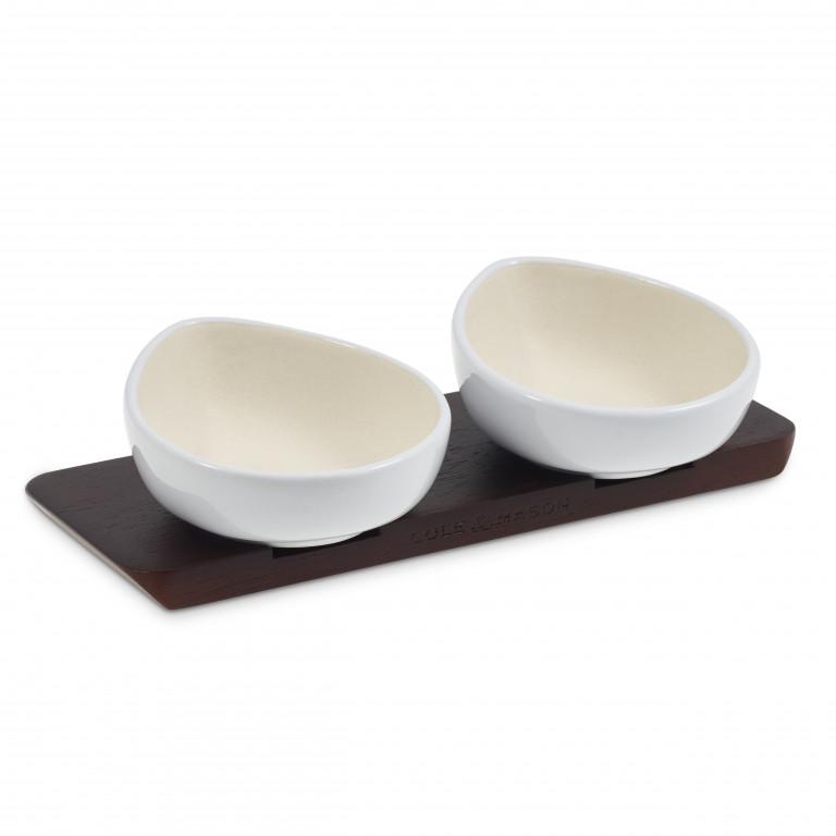 Cole & Mason Ceramic Pinch Pot Set with Wooden Tray 3 Piece