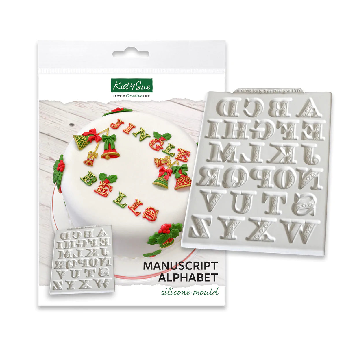 Katy Sue Silicone Mould Manuscript Alphabet