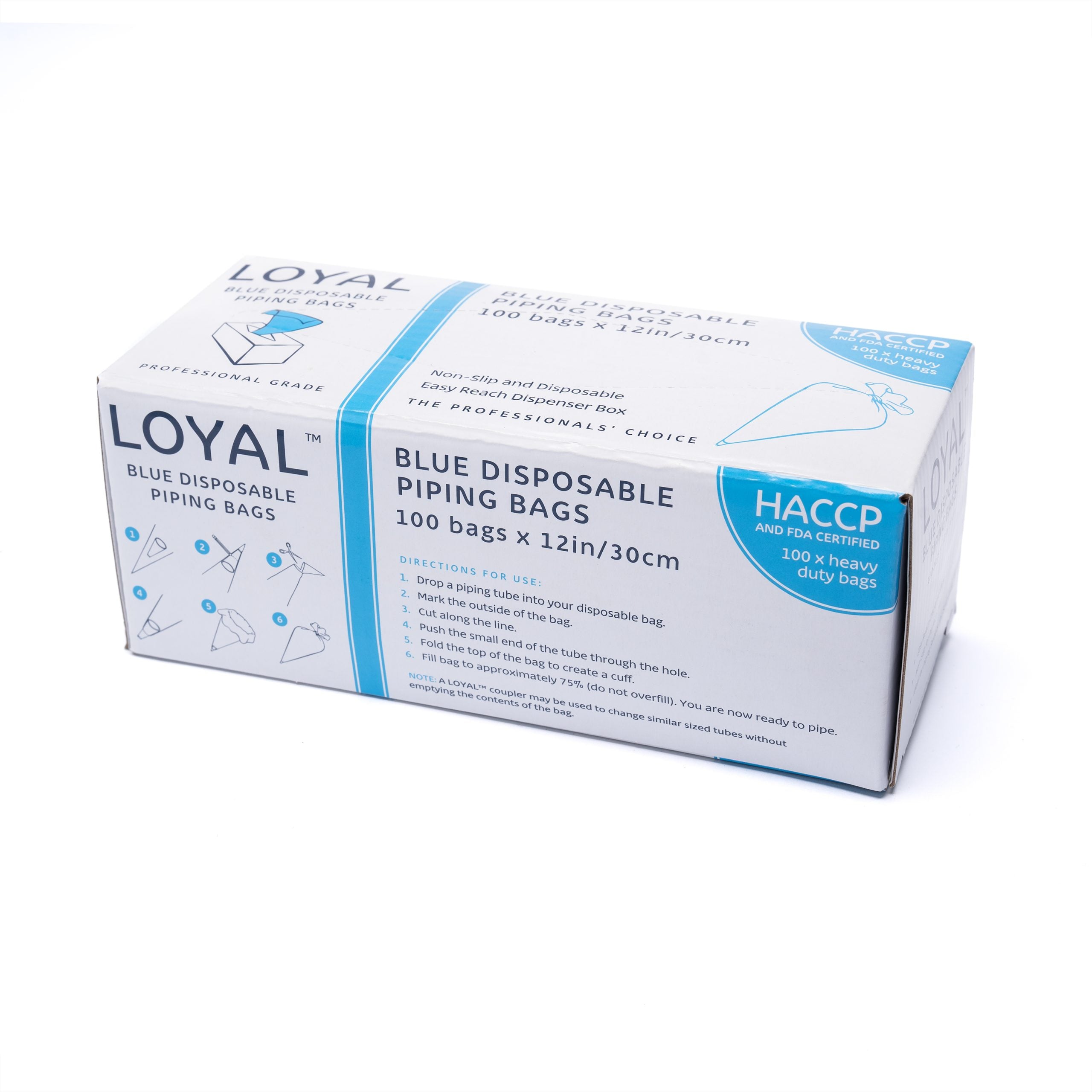 LOYAL Disposable Piping Bags Blue 12 Inch 100 Piece