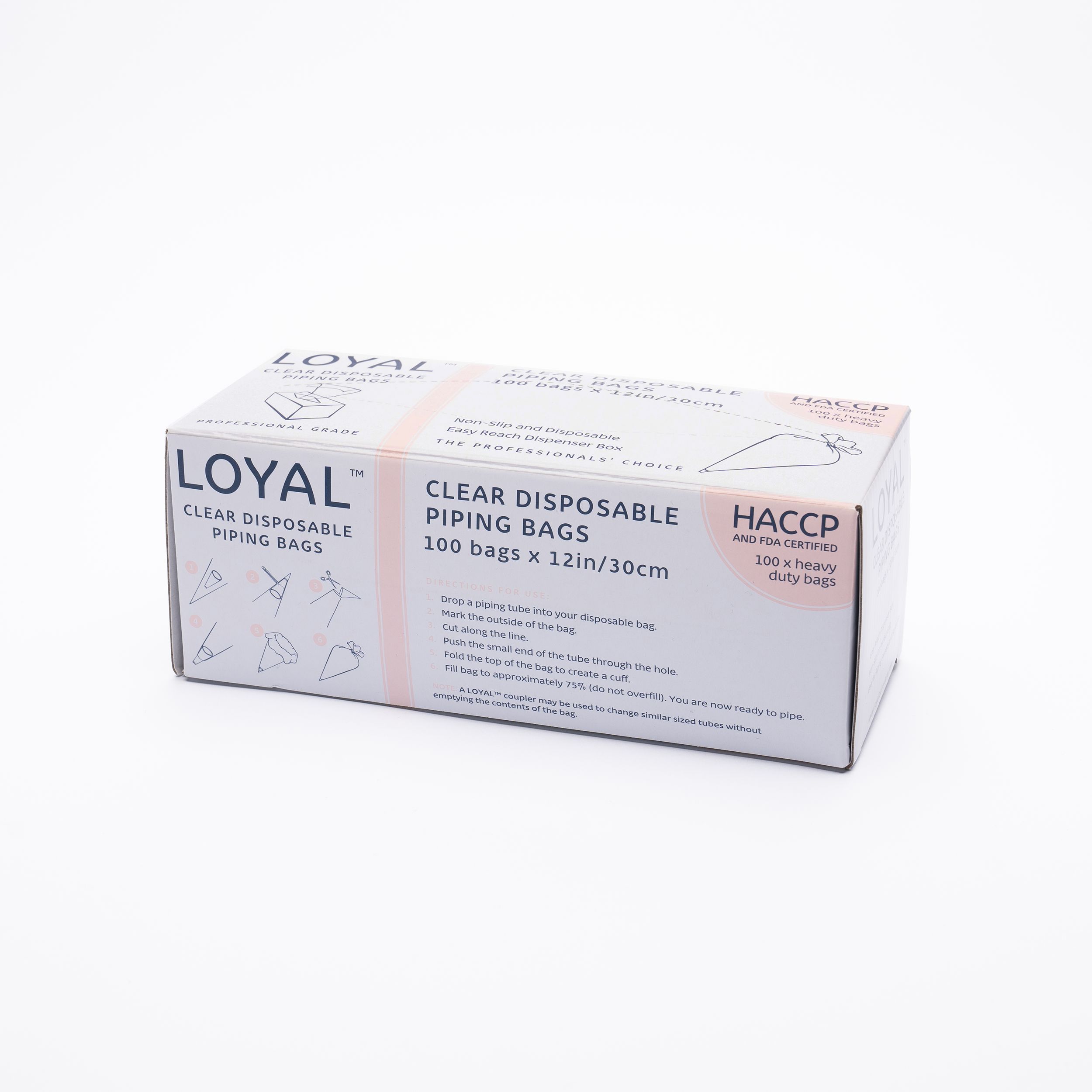 LOYAL Disposable Piping Bags Clear 12 Inch 100 Piece