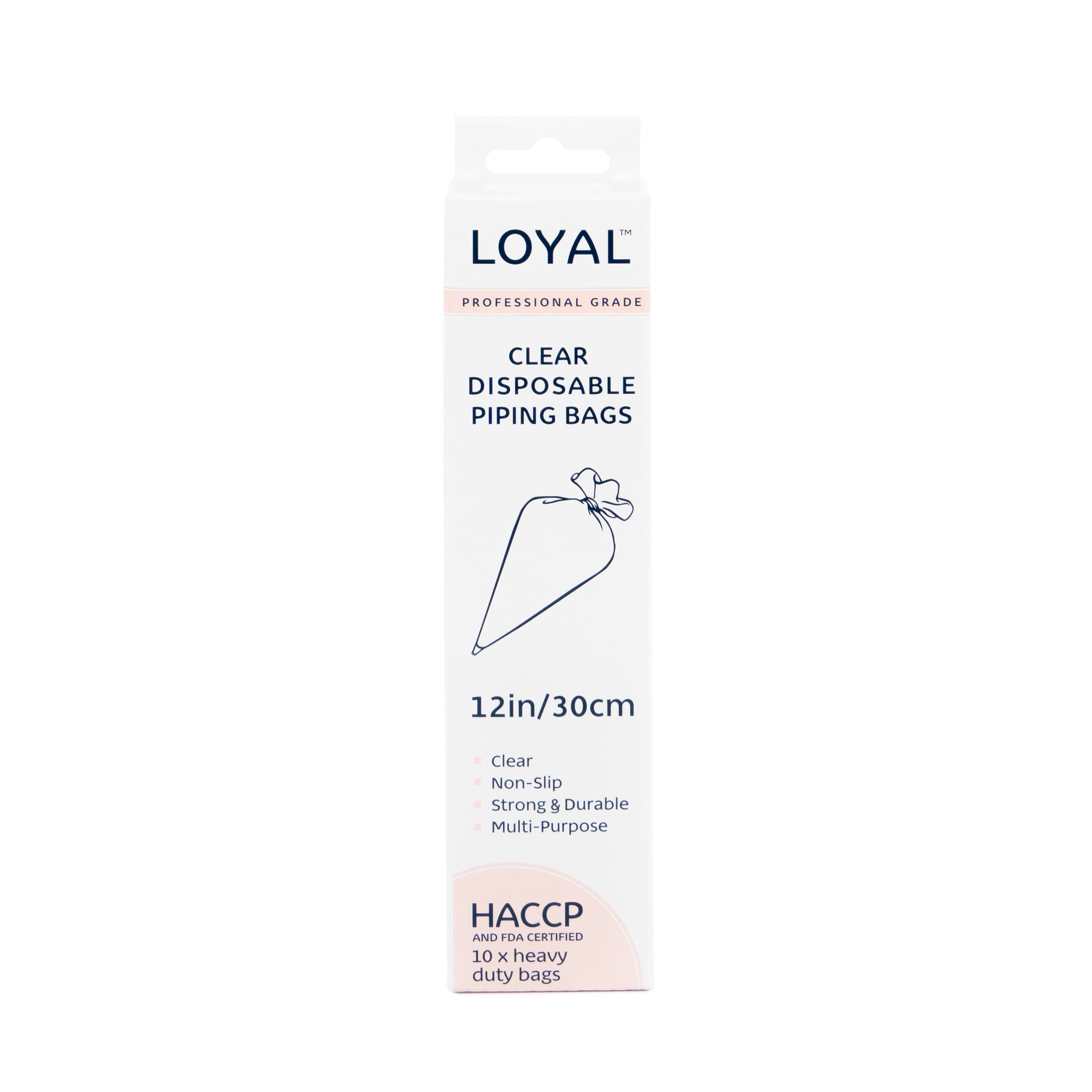 LOYAL Disposable Piping Bags Clear 12 Inch 10 Piece