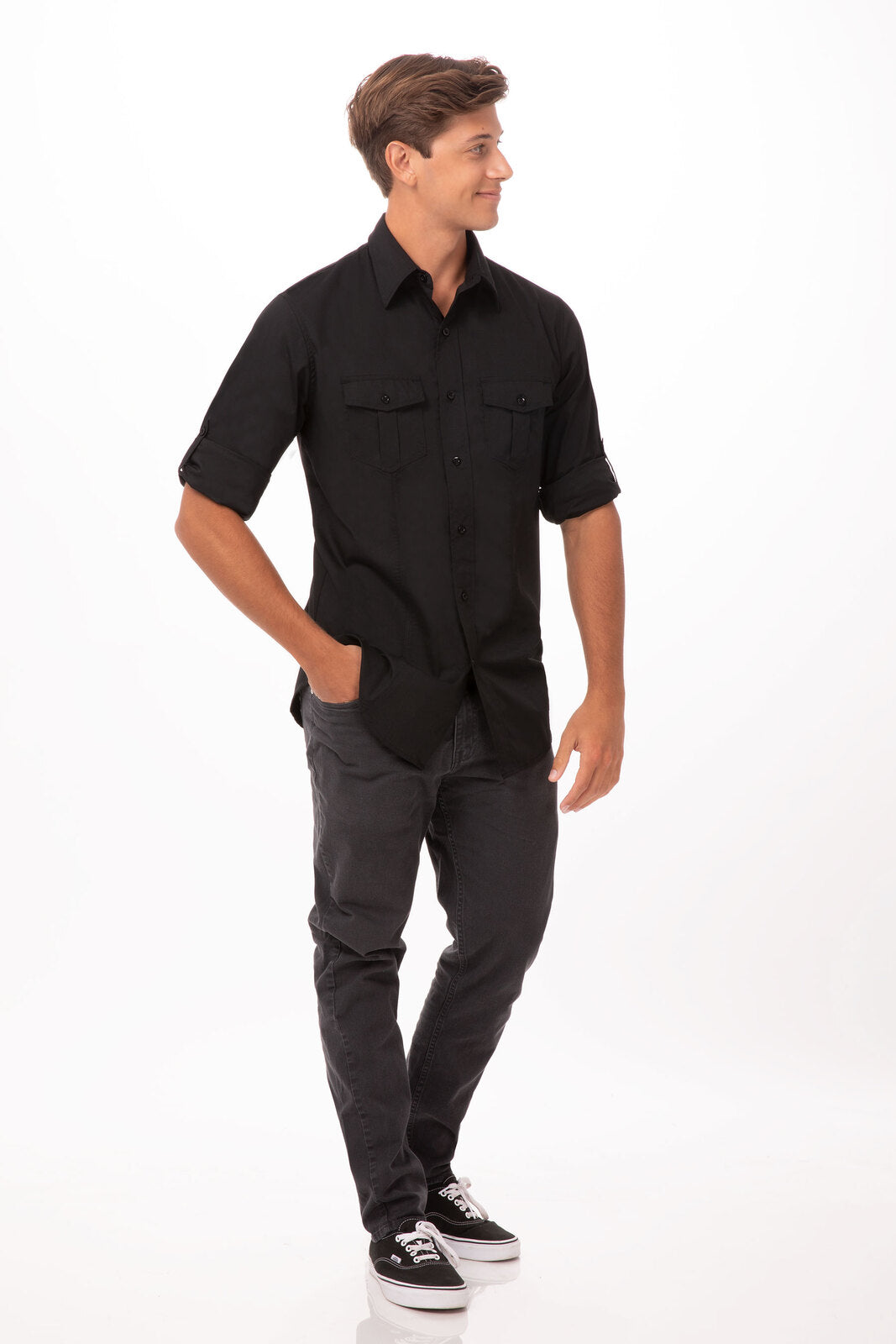 Chef Works Pilot Men's Shirt - Black