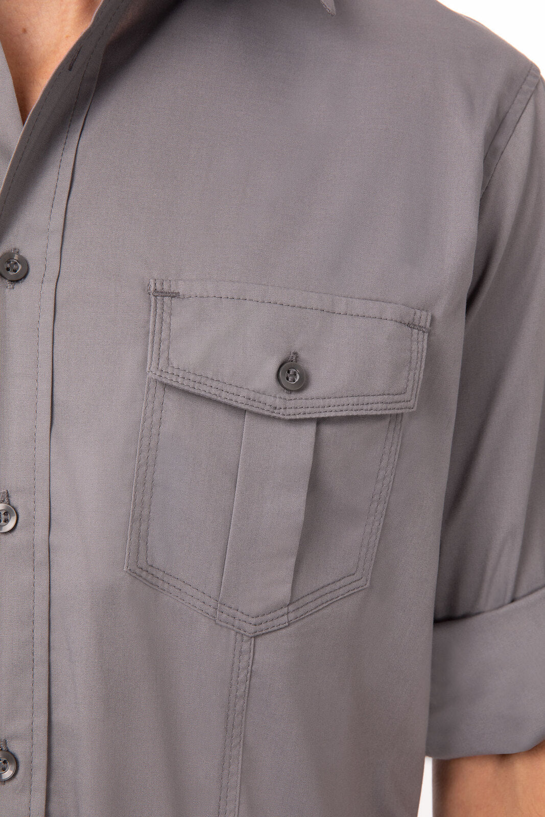 Chef Works Pilot Men's Shirt - Grey