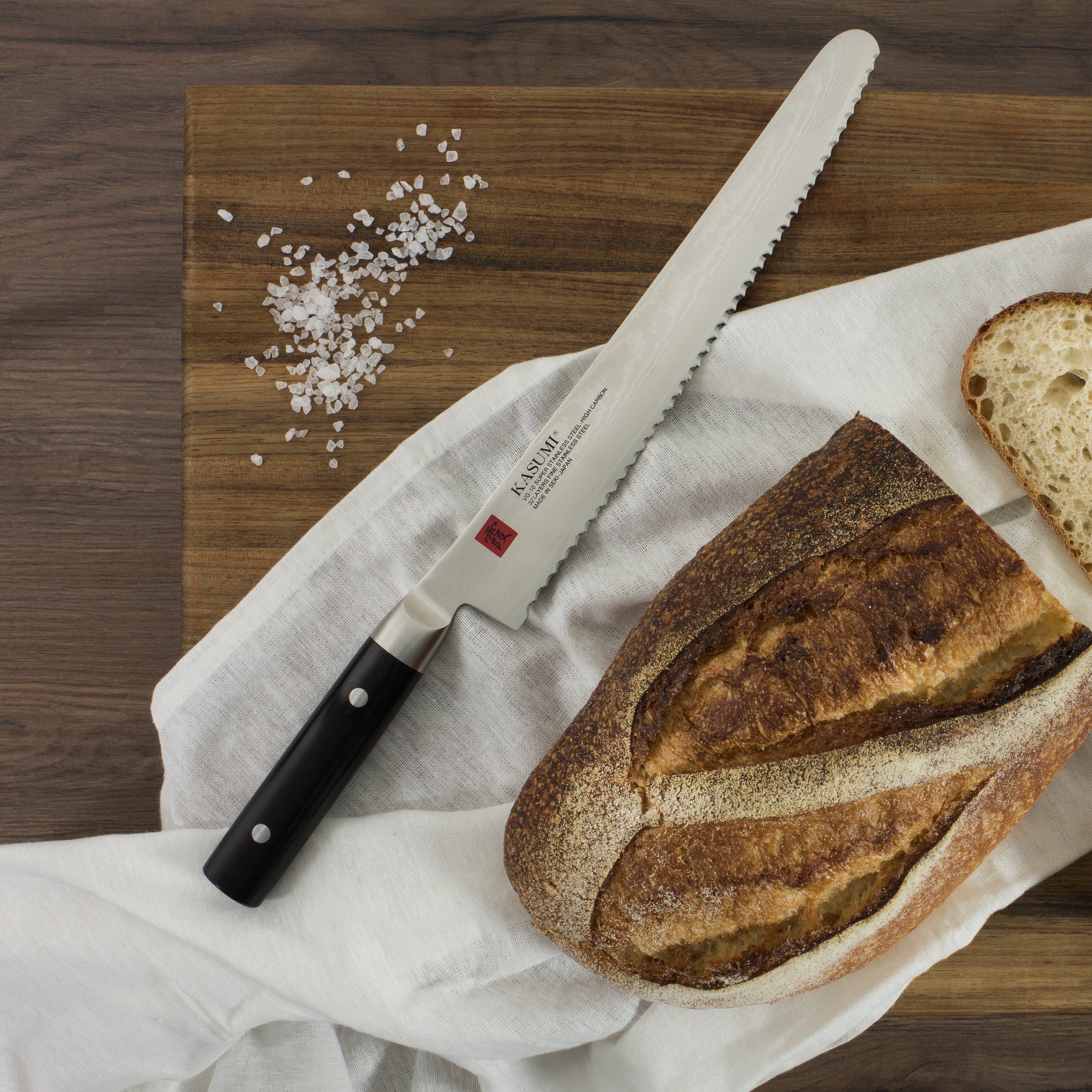 Kasumi Japanese Damascus Bread Knife 25cm