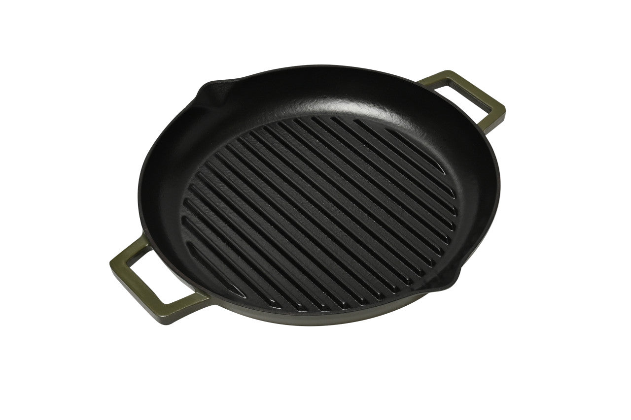 Classica Cast Iron Grill Pan 31cm - Olive Green