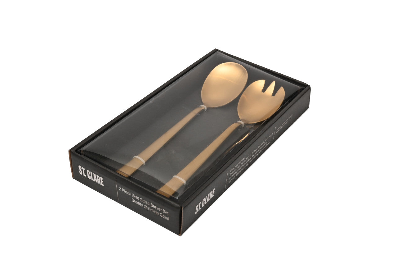St. Clare Nordic Salad Server Set - Gold
