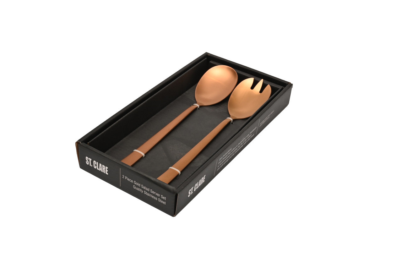 St. Clare Nordic Salad Server Set - Rose Gold