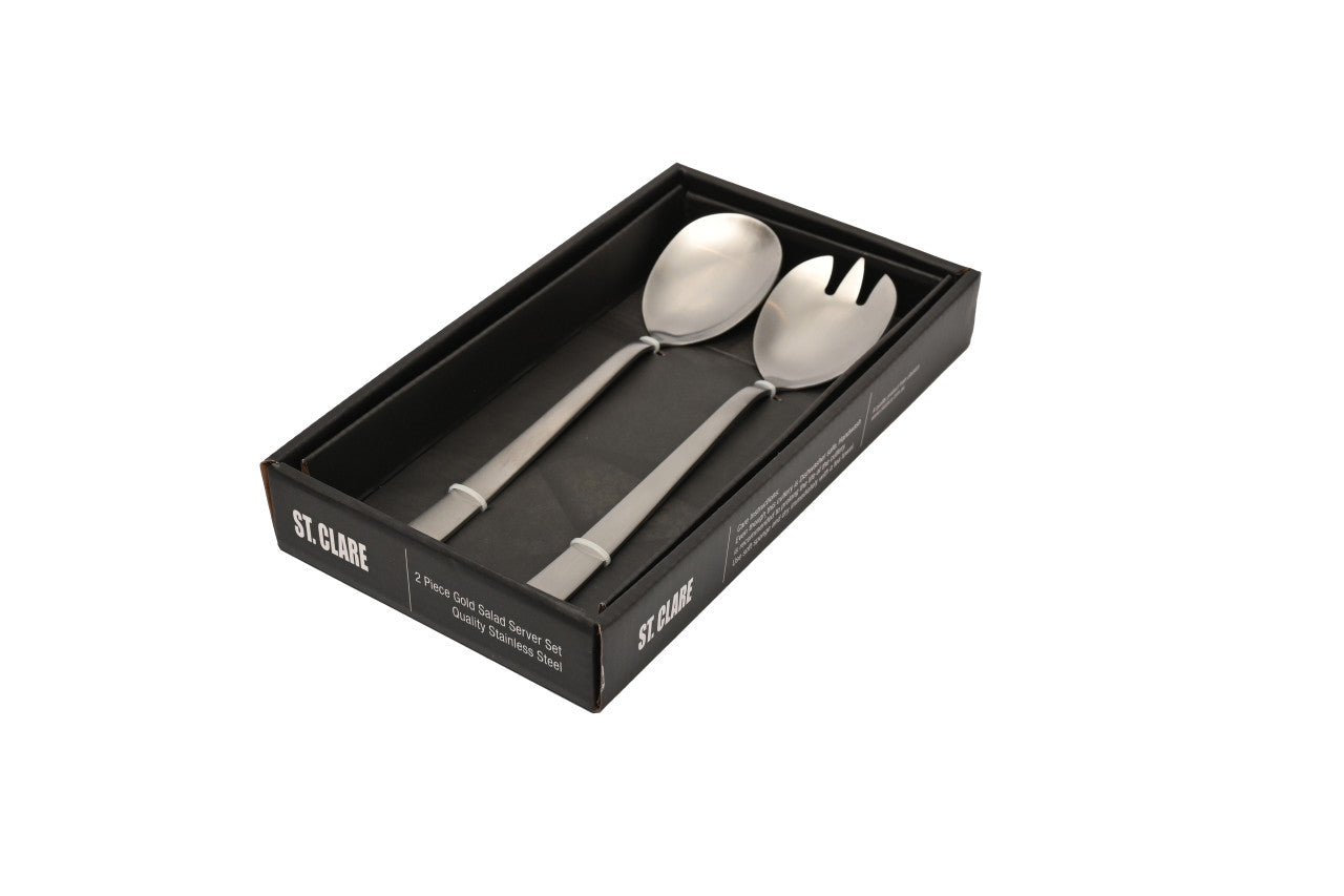St. Clare Nordic Salad Server Set - Matt Silver