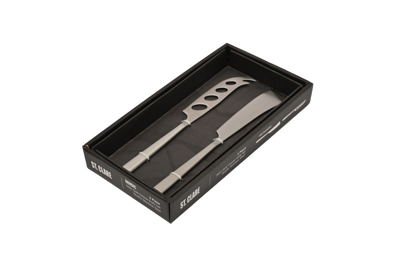 St. Clare Cheese Knife Set - Matt Silver