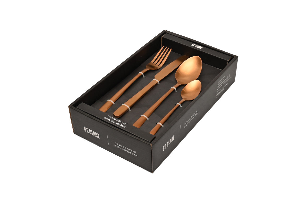 St. Clare Nordic 16 Piece S/S Cutlery Set - Rose Gold
