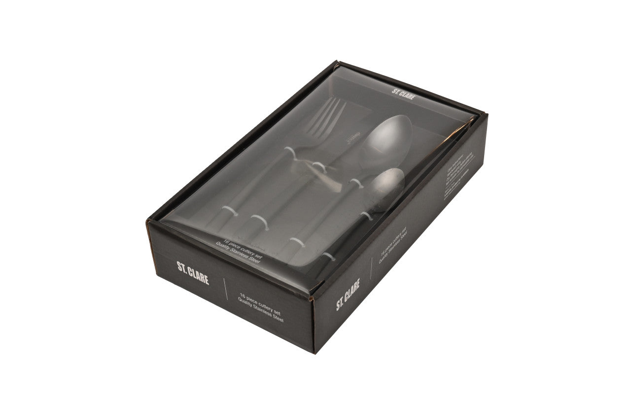 St. Clare Nordic 16 Piece S/S Cutlery Set - Black